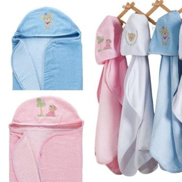 Imagem de Toalha de Banho Bebê com Capuz 100% Algodão 90cm x 70cm - Valetex