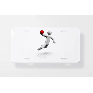 Imagem de Capa para placa de carro com símbolo D de handebol – Capa para placa de carro – Capa para moldura de placa de carro 15 x 30 cm