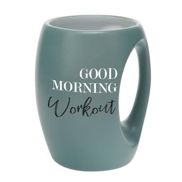 Imagem de Pavilion Gift Company - Exercício - Caneca de aquecimento de mão de 473 ml, grés, treino, fitness, bom dia, café, chávena de chá, presente, formato único, amante de fitness