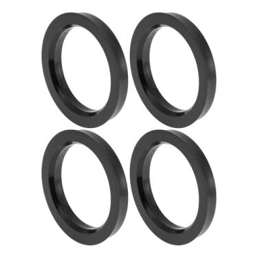 Imagem de INFINAUTO Anéis centralizados de cubo de roda de carro de 76,1 mm a 58,6 mm rodas de policarbonato preto eixo central amortecedor Hubrings 4 peças