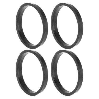 Imagem de INFINAUTO Anéis centralizados de cubo de roda de carro de 75,1 mm a 68,1 mm rodas de policarbonato preto eixo central amortecedor Hubrings 4 peças