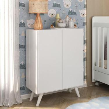 Imagem de Armário Cômoda Infantil 2 Portas Retrô Multimóveis MP4231, Branco