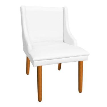 Imagem de Kit 6 Cadeiras de Jantar material sintético Pés Palito Branco - D'ROSS