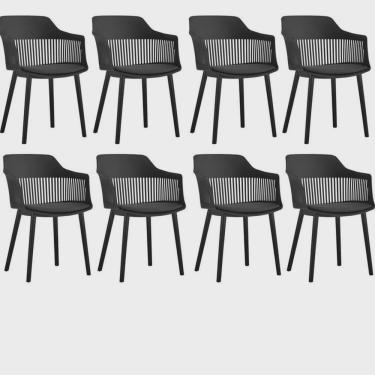 Imagem de Kit com 8 Cadeiras para Sala de Jantar Marcela Preto