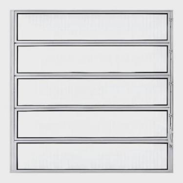 Imagem de Vitro Basculante 100 X 100 Alumínio Brilhante Vidro Liso