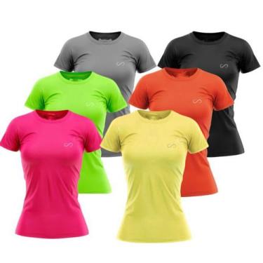 Imagem de Kit 3 Camisa Feminina Dry Fit Fitness, Esportiva, Bike, Academia - Via