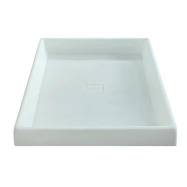 Imagem de Prato Base Grande Quadrado Vaso Polietileno 50Cm Branco