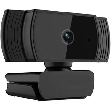 Imagem de Webcam 4K com microfone, foco automático, design dobrável e portátil, rotação de 360 graus, redução de ruído, câmera USB para laptop - preta