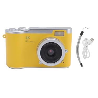 Imagem de Câmera Digital Compacta 4k 48mp 18x Zoom Auto Focus de 2,4 Polegadas Tela Incorporada na Câmera Dos Alunos da Light Light para Viagens Diárias (Amarelo)