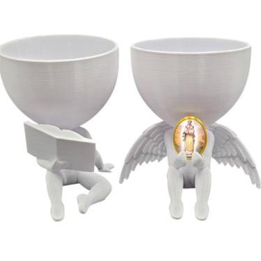 Imagem de Kit Decoração Nossa Senhora Salete Anjinho + Lendo Biblia - Point da F