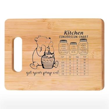 Imagem de Presentes Winnie para adultos, tábua de cortar Pooh, presentes de Winnie para mulheres, crianças, mãe, pai, amigo, tabela de conversão de cozinha, perfeita para acessórios de casa e cozinha, ideal
