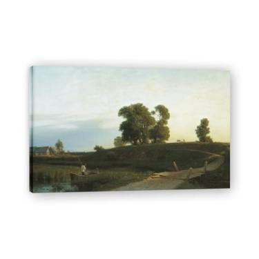 Imagem de Lev Lagorio Prints. Pintura de arte de parede paisagem marítima. Pôster de reprodução de impressões em tela de paisagem para decoração de casa. (Paisagem 5). Moldura interna de 60 x 96 cm - 23,7 x