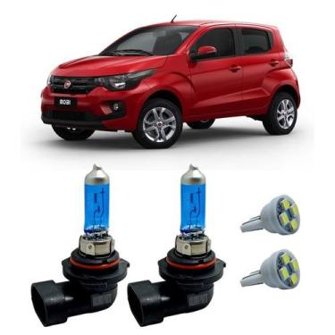 Imagem de Lâmpadas Super Branca H8 12V 35W 4300K Fiat Mobi + Pingo T10 - FullLig