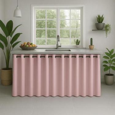 Imagem de Cortina Para Pia De Cozinha Pvc Impermeável Envio Imediato - Feffo Cor
