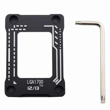 Imagem de MDXing LGA 1700 CPU Anti Crush Bend Fivela Geração 12 Geração 13 Geração Universal Preto Alumínio 5.0x7.0 cm Computador Placa-mãe Suporte CPU Anti Crush Bend Base Fivela