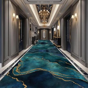 Imagem de Tapete longo de corredor, simples, de cor sólida, moderno, abstrato, decoração, lavável, para escada, corredor (120 x 200 cm, 47 x 78,7 pol./sem fiapos)