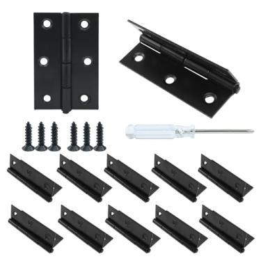 Imagem de HARSKIYER Pacote com 12 dobradiças pretas de bumbum, dobradiças pequenas de aço inoxidável 304 de 6 cm com parafusos de montagem para janela, porta de armário, caixa de joias, artesanato, móveis