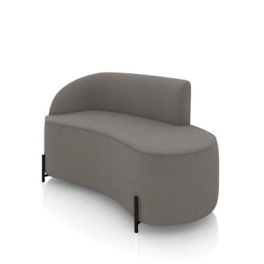 Imagem de Sofá 2 Lugares Orgânico 140cm Pé Ferro Preto Morgan Suede Grafite D03 - D`rossi