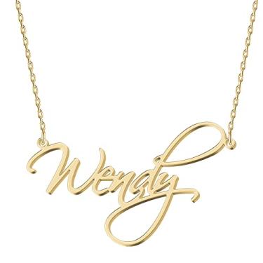 Imagem de UMAGICBOX Colar com nome personalizado – Escolha entre 14 estilos de fonte – Pingente banhado a ouro 18K personalizável – presentes ideais para aniversários, Dia das Mães, Natal, meninas,