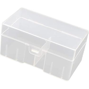 Imagem de RUIAN Recipiente protetor organizador de baterias de 12 x 9V, suporte de caixa de armazenamento de bateria grande de plástico rígido, transparente, branco