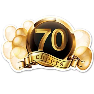 Imagem de Opomzk Convites de festa de aniversário de 70 anos com envelopes, conjunto de 20 convites felizes 70º aniversário 70 anos festa de aniversário convites suprimentos lembrancinhas, dupla face preto e