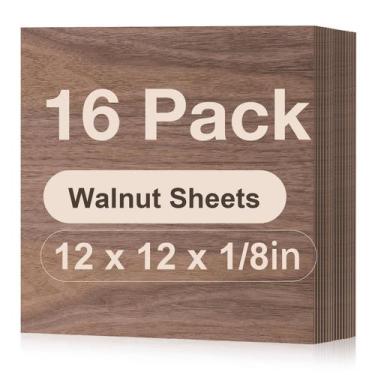 Imagem de Folhas de madeira compensada ROBOTIME, pacote com 16, nogueira, 30 x 3
