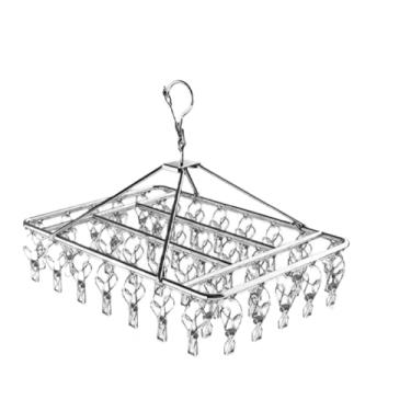 Imagem de Varal 20 Prendedores Roupa Bebe Calcinha Cueca Dobrável Inox(Varalcom 40 Prendedor)