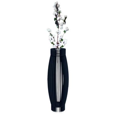 Imagem de Vaso De Chão Decorativo Grande Obelisco Mdf Preto