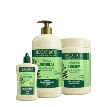 Imagem de Kit Bio Extratus Jaborandi Antiqueda Shampoo Litro Máscara e Tônico An