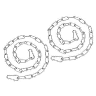 Imagem de PATIKIL Corrente de fitness de 1,5 x 101,2 cm, 2 peças, corrente de cadeira de balanço para varanda, extensão de fitness, kit de ferragens, trava de corrente de elos de portão para saco de pancadas