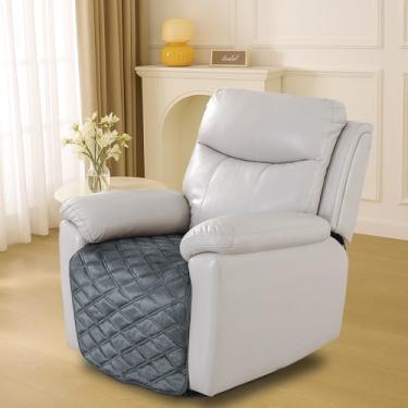 Imagem de NeColorLife Capa de assento reclinável: veludo, antiderrapante, lavável com alças elásticas, sem encosto e apoios de braços, serve para assentos de até 60 cm, para poltronas reclináveis, sofás e sofás