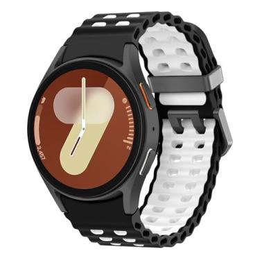 Imagem de Pulseira marinha para Galaxy Watch 7 de 40 mm e 44 mm - Pulseira esportiva de silicone macio sem lacunas para Samsung Watch 7, 6, 5, 4 de 40 mm, 44 mm/6, clássico, 43 mm, 47 mm/4 clássico, 42 mm e 46