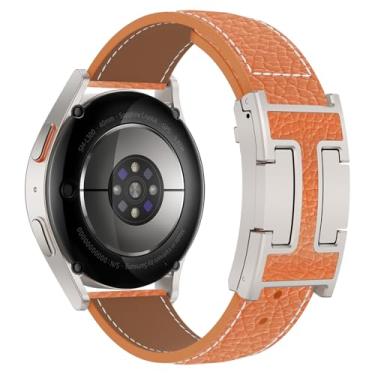 Imagem de CHANCHY Pulseira feminina de couro magnética compatível com Samsung Galaxy Watch 7 6 5 4 FE de 40 mm e 44 mm/Galaxy Watch 6/4 Classic de 47 mm, 43 mm, 46 mm, 42 mm/5 pro de 45 mm