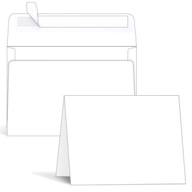 Imagem de Cartões e envelopes em branco, pacote Ohuhu 100, 4,25 x 5,5 polegadas