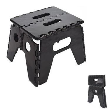 Imagem de Banco Banqueta Banquinho Dobrável Portátil De Plástico Reforçado – Compacto, Antiderrapante e Resistente Até 100kg – Ideal para Cozinha, Banheiro, Escritório e Uso Infantil