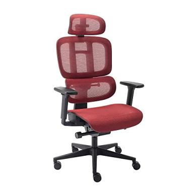 Imagem de Cadeira de Escritorio Ergonomica Presidente Giratoria Mesh Office Premium Preta e Vermelha Elements Sophy