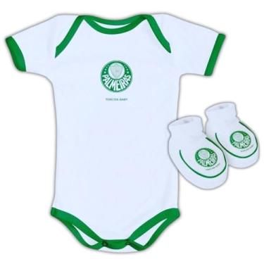 Imagem de Body e Pantufa Bebê Palmeiras Branco - Torcida Baby