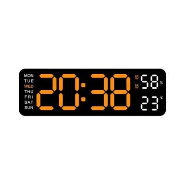 Imagem de Despertador LED Digital Com Brilho Ajustável Com Exibição Semanal De T
