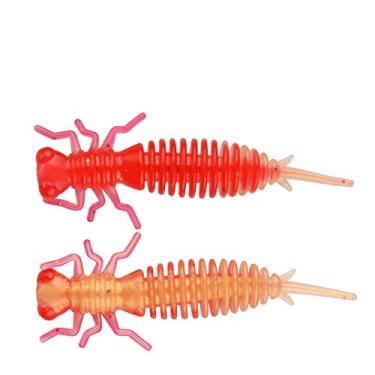 Imagem de East Rain Isca artificial de silicone para larva de cigarra, 0,03/0,06/4,5 g. Isca macia de fio de inseto, riachos do lago riachos de água doce Walleye Panfish Pike Truta