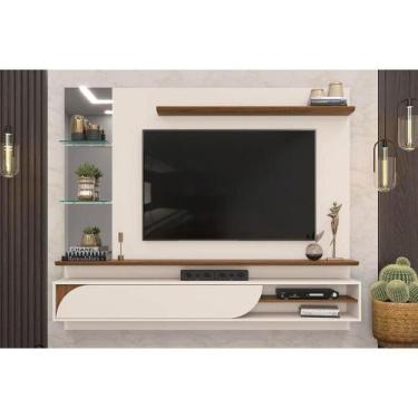 Imagem de Painel Quarto p/ TV até 60 polegadas Ravi c/ Prateleiras e Nicho 180x1