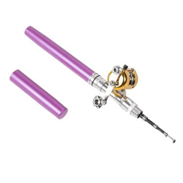 Imagem de Generic Pólo de Pesca Com Roda de Bobina, Pólo de Pesca Em Miniatura de Caneta Fácil de Usar um Profissional Requintado Leve para o Exterior (Roxo)