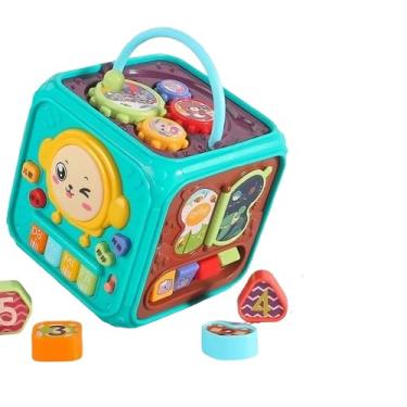 Imagem de Cubo de Atividades Sensorial 6 em 1, Brinquedo Educativo Interativo com Sons para Bebê