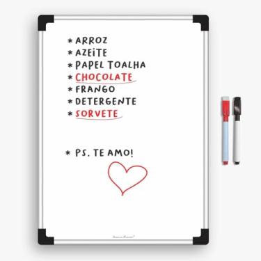 Imagem de Super Lousa Planner Magnético Para Geladeira e Superfície Metálica Com 2 Canetas Com Ímã - Recados Anotações Lembrete Agenda