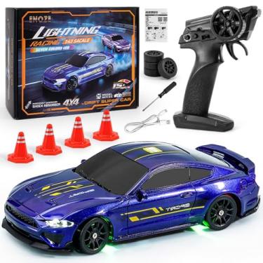 Imagem de captainrc RC Drift Car, 1/43 Mini RC Drift Car with LED Lights,2.4GHz Full Proportional Remote Control Cars, 4WD High Speed Racing with Racing Tires, Can be Controlled with a Mobile Phone (8500-Blue)