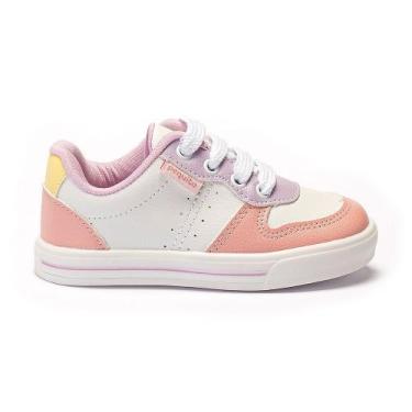 Imagem de Tênis Menina Infantil Cadarço Candy Color Casual - Pequito, 31, Branco