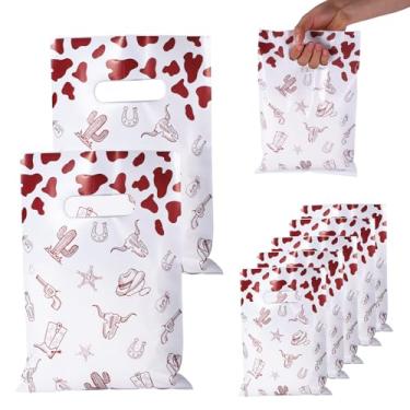 Imagem de 50 peças de sacolas de presente de caubói, sacolas de plástico para lembrancinhas de caubói, lanches, lembrancinhas de festa com tema ocidental para crianças e adolescentes
