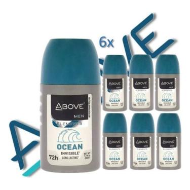 Imagem de Kit 6 desodorante roll on ocean invisible men 50ml above off