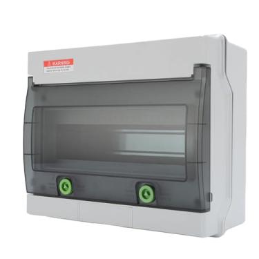 Imagem de Fabater Caixa de Disjuntor de 12 Vias, V0 PC/ABS PLÁSTICA IP66 Caixa de Proteção de Distribuição Din Gabinete, Caixa de Distribuição de Energia para Interno e Externo