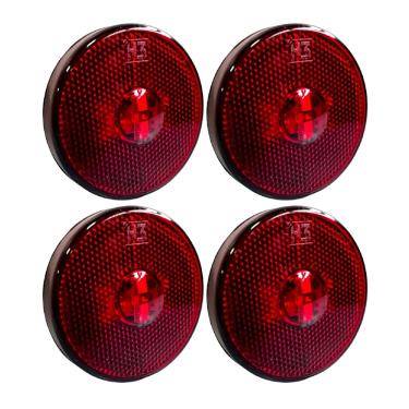 Imagem de 4 Lanterna Lateral Carreta Led 65mm Randon Caminhão Vermelha