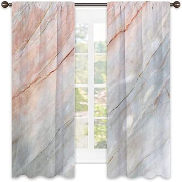 Imagem de Cortina de isolamento térmico de mármore, pedra ônix texturizada, arranhões naturais, tecido impermeável, cortinas blackout com absorção de som para decoração de sala de jantar/festa, L 132 x C 182 cm